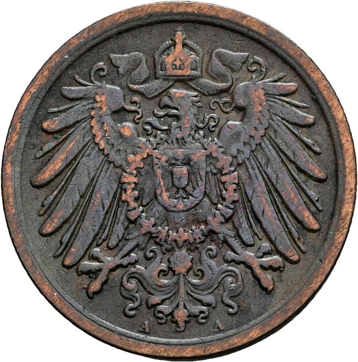 2 Pfennig 1907 A – Rückseite