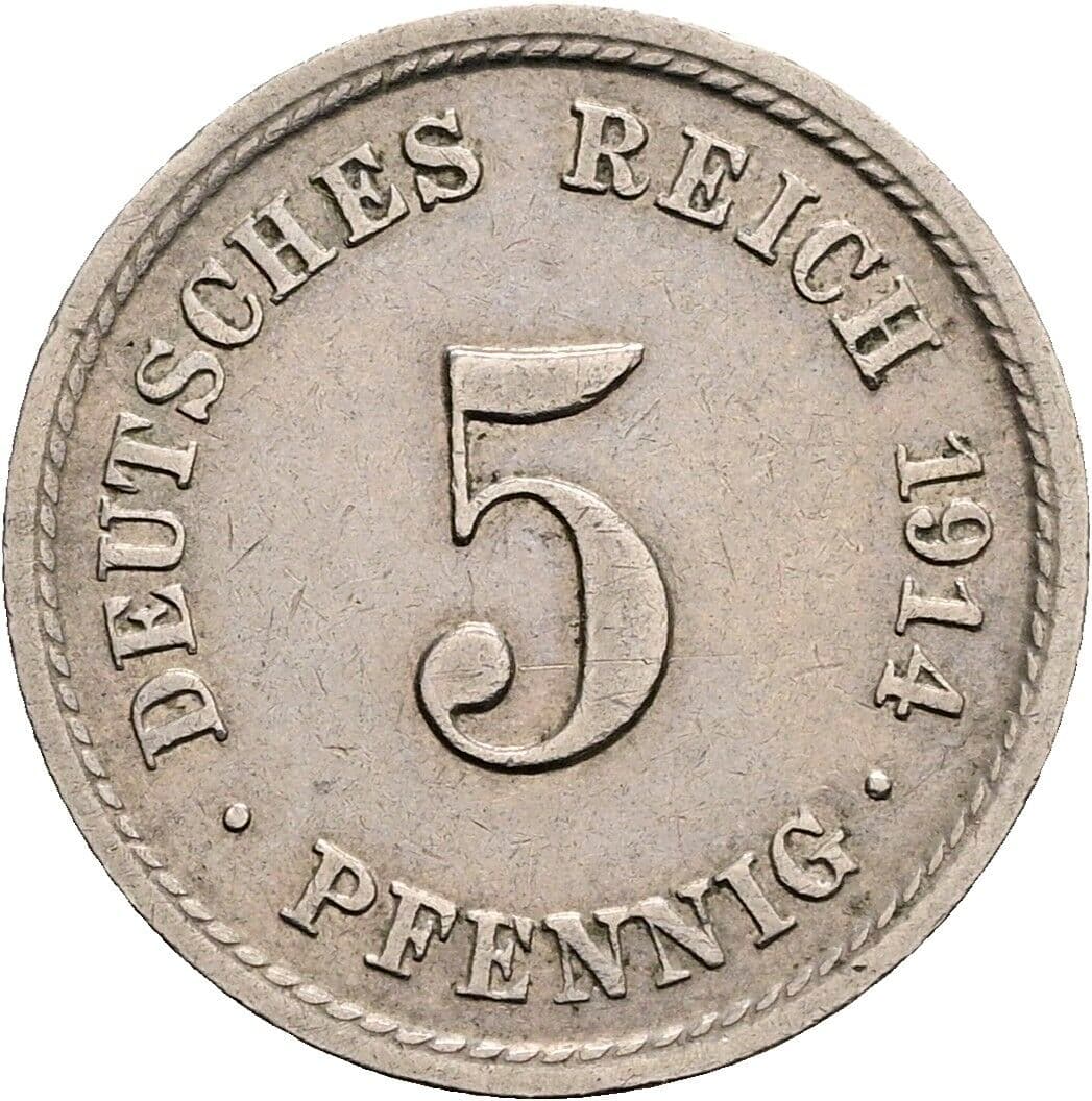 5 Pfennig 1914 A – Vorderseite