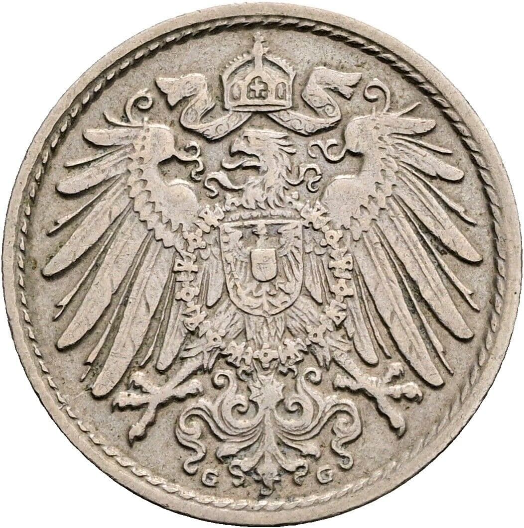 5 Pfennig 1912 G – Rückseite