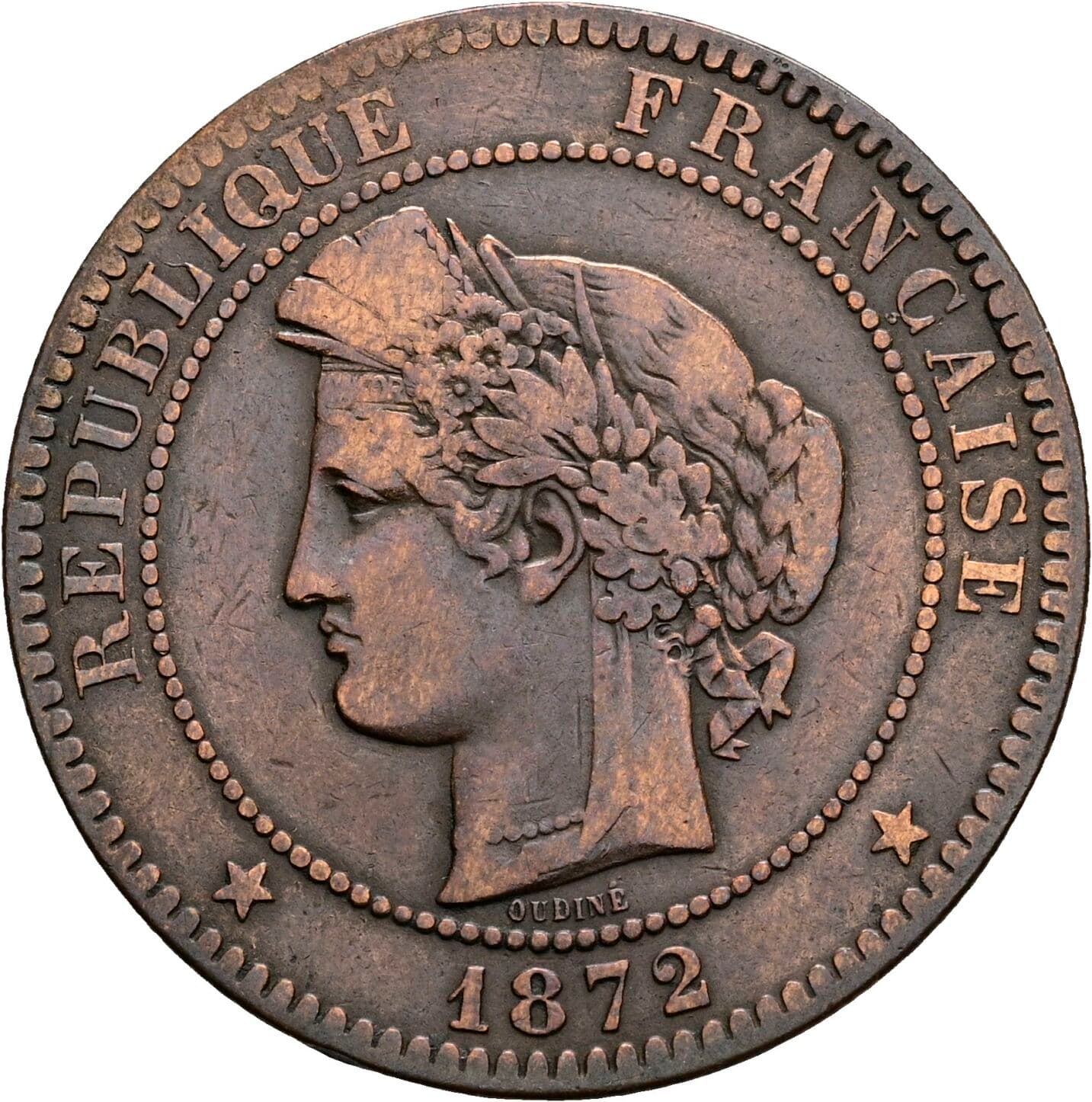 10 Centimes 1872 K – Vorderseite