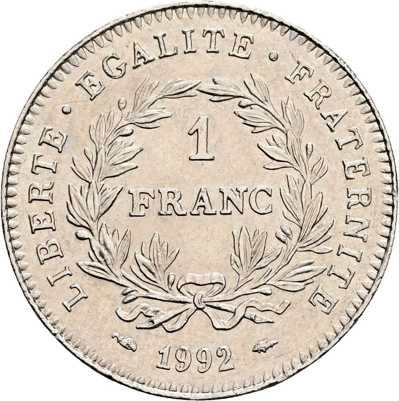 1 Franc 1992 – Vorderseite