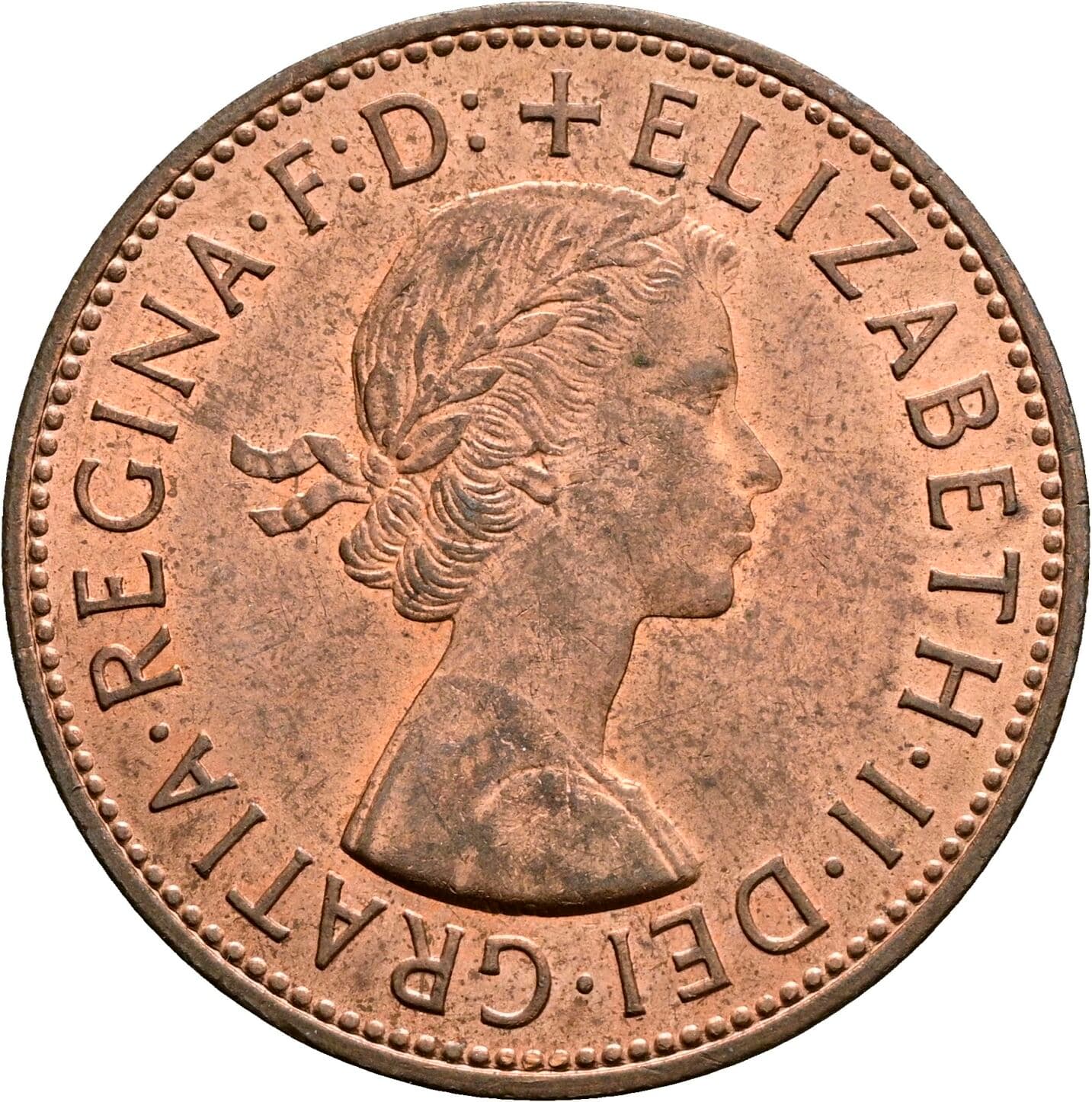 1 Penny Elisabeth II. 1952-2022 1967 – Vorderseite