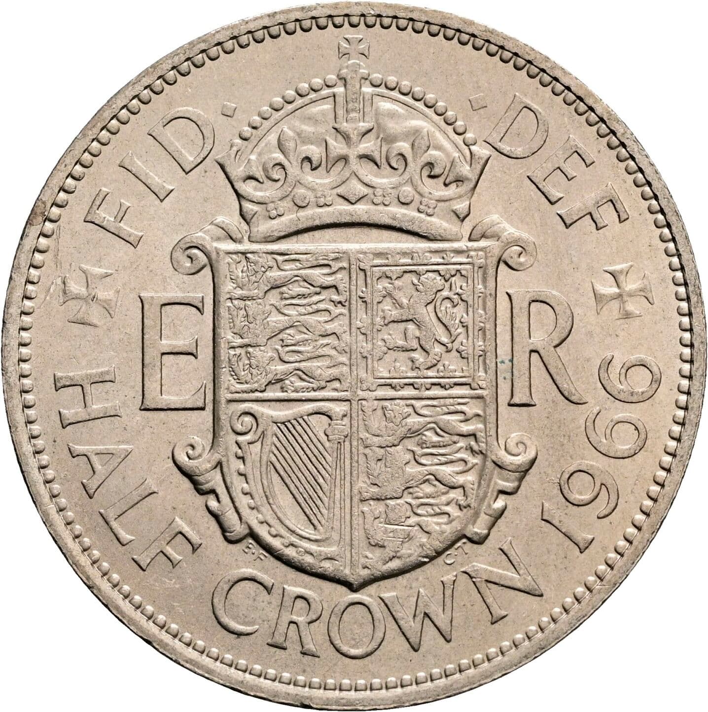 Half Crown Elisabeth II. 1952-2022 1966 – Rückseite