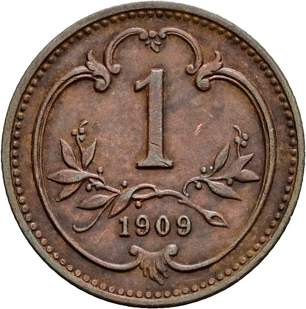 1 Heller Franz Joseph I. 1848-1916 1909 – Vorderseite