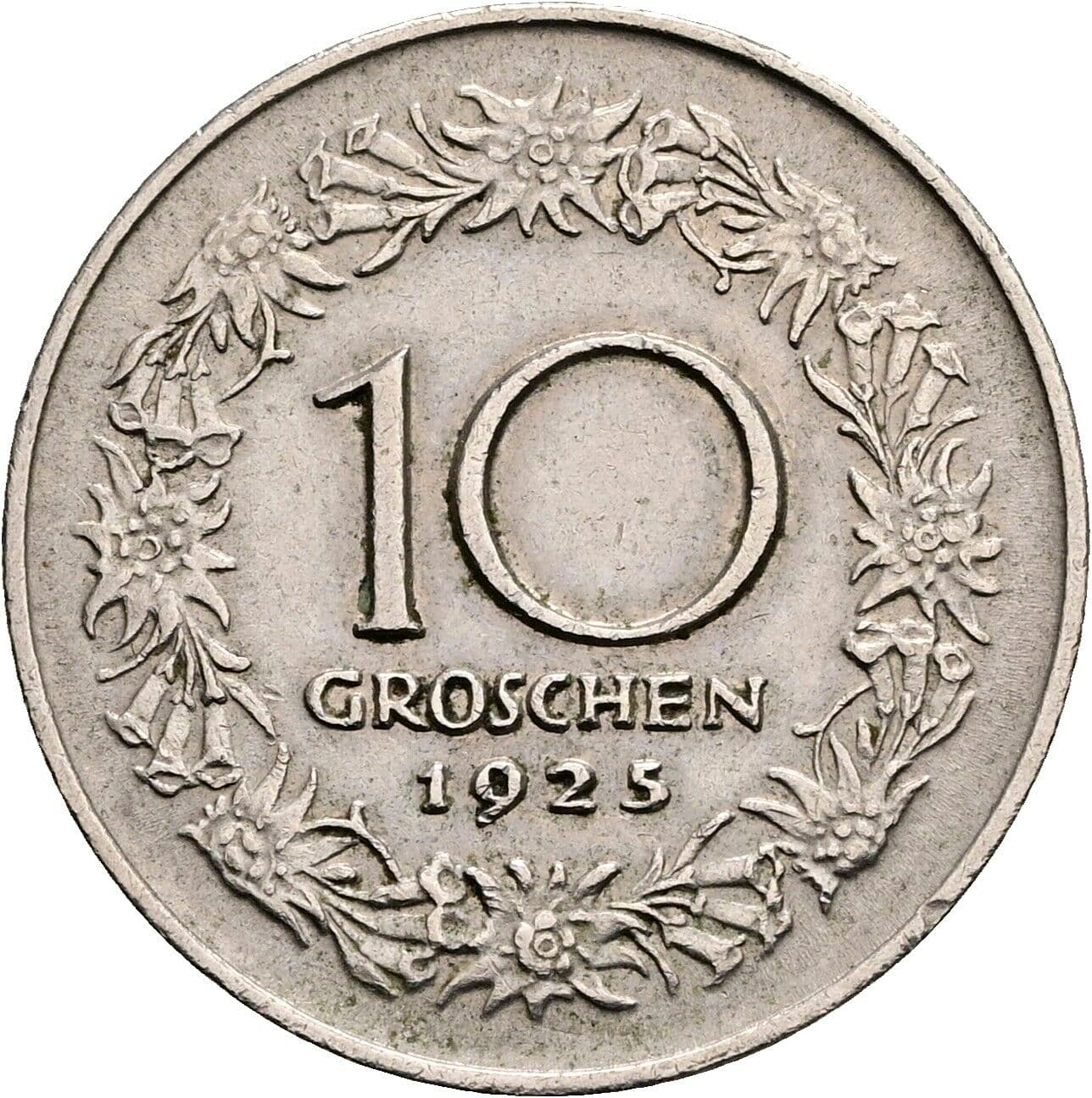 10 Groschen 1925 – Vorderseite