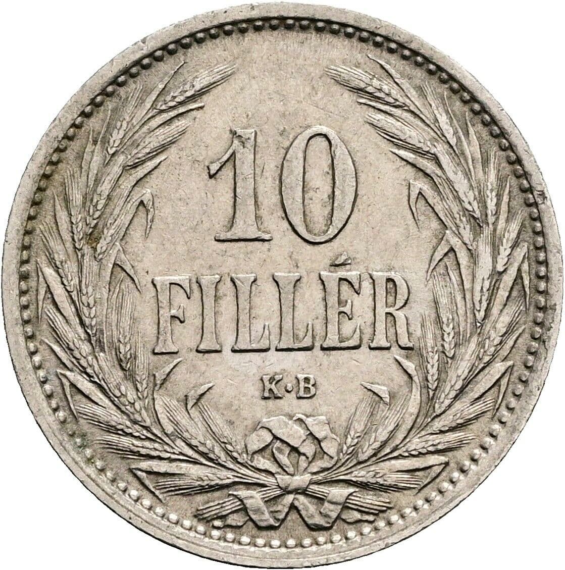 10 Filler Franz Joseph I. 1848-1916 1908 KB, Kremnitz – Vorderseite