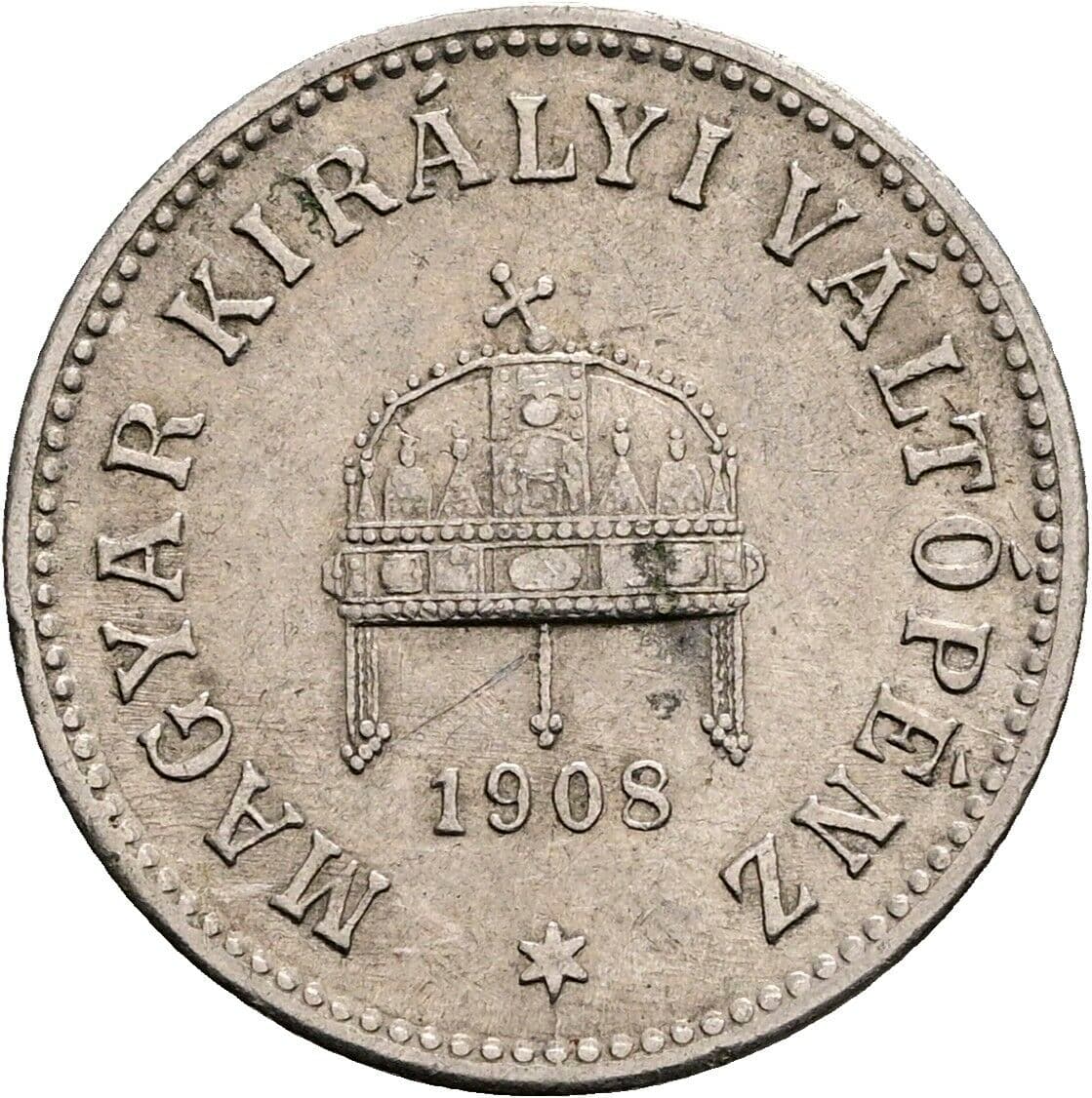 10 Filler Franz Joseph I. 1848-1916 1908 KB, Kremnitz – Rückseite