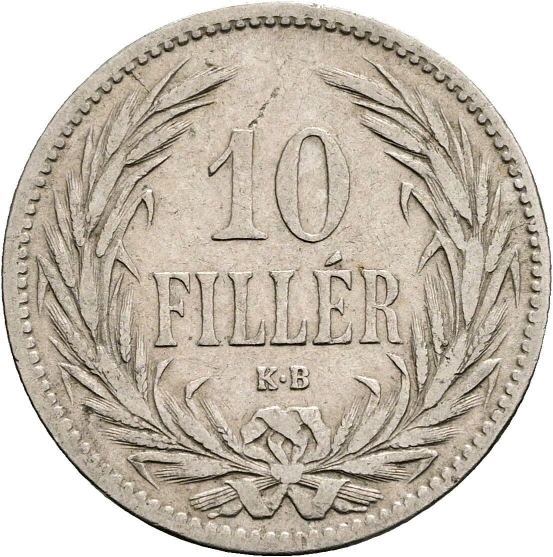 10 Filler Franz Joseph I. 1848-1916 1894 KB, Kremnitz – Vorderseite