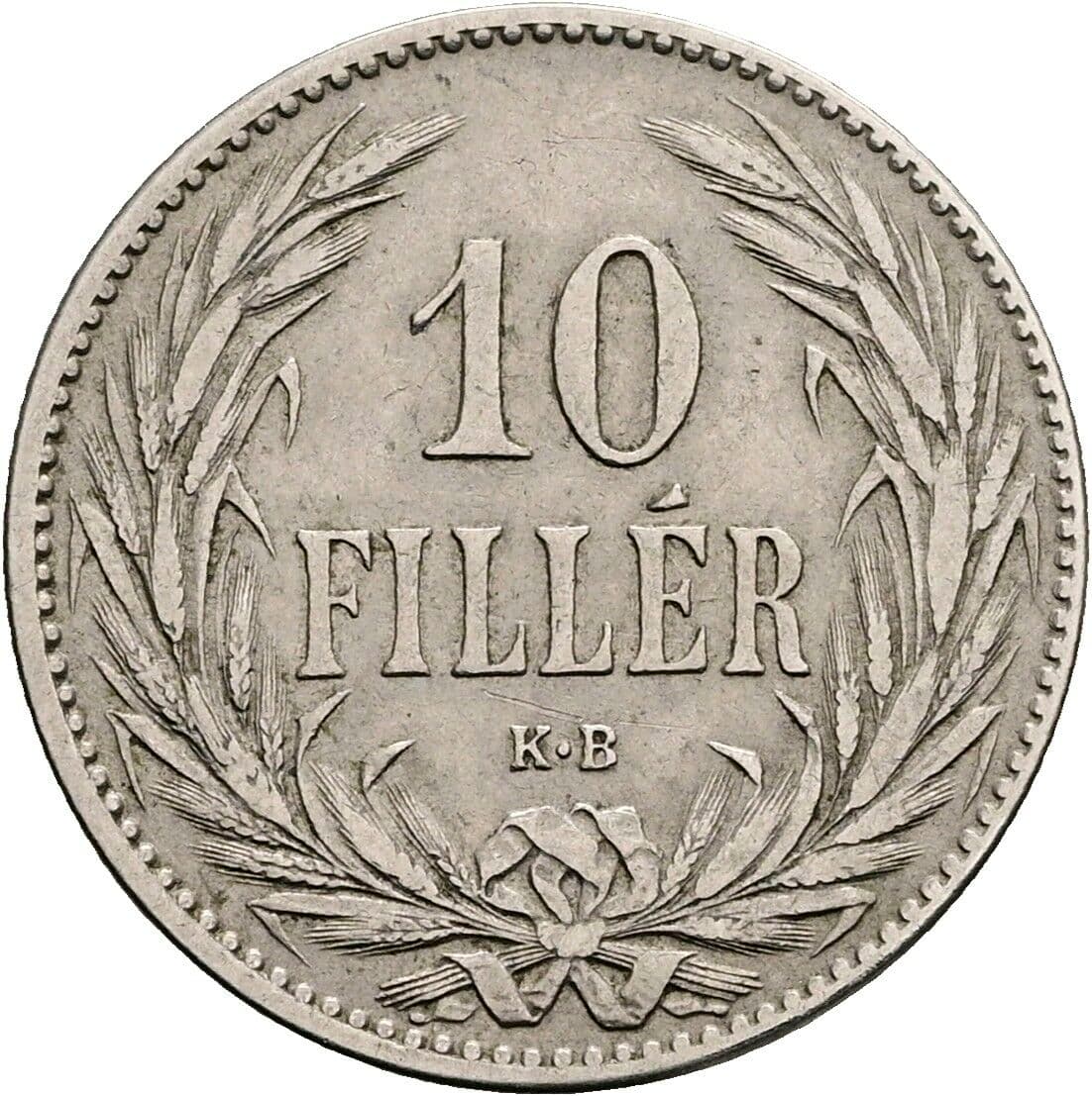10 Filler Franz Joseph I. 1848-1916 1894 KB, Kremnitz – Vorderseite