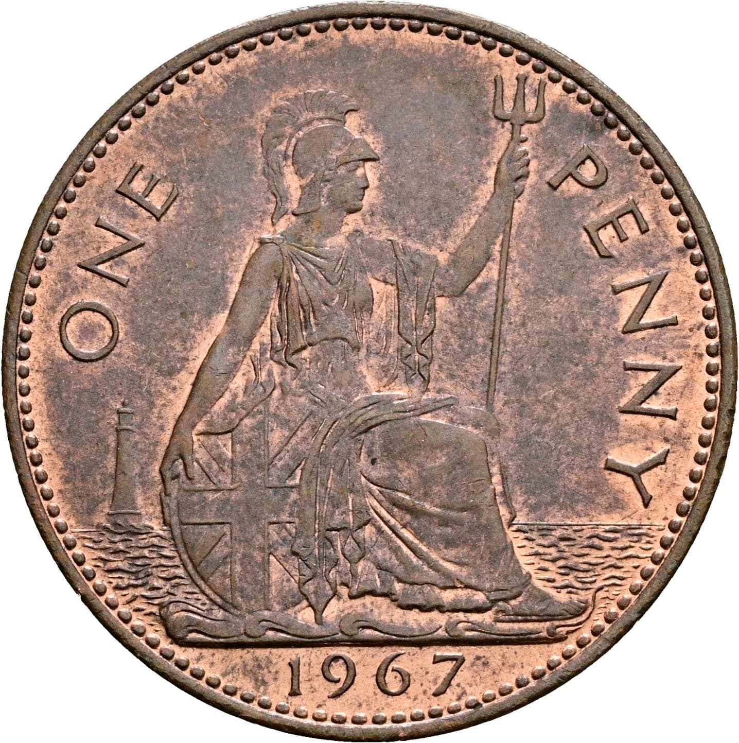 1 Penny Elisabeth II. 1952-2022 1967 – Rückseite
