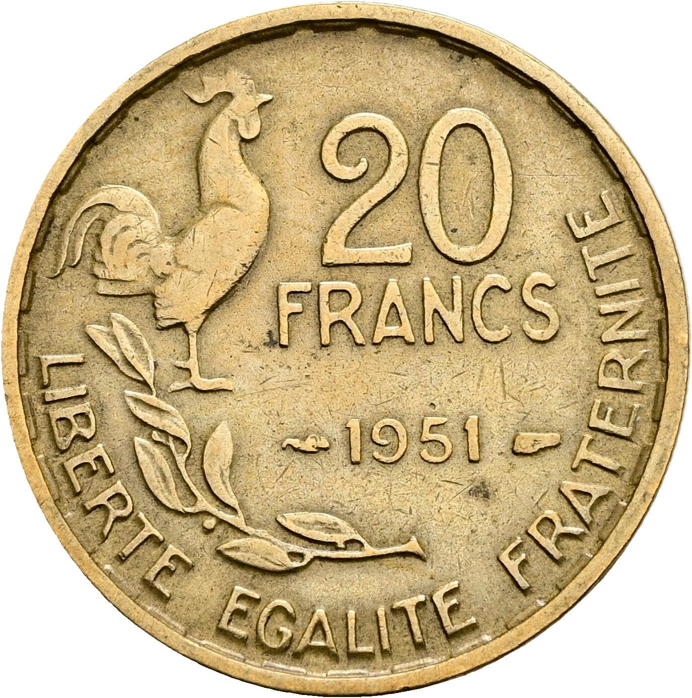 20 Francs 1951 – Vorderseite