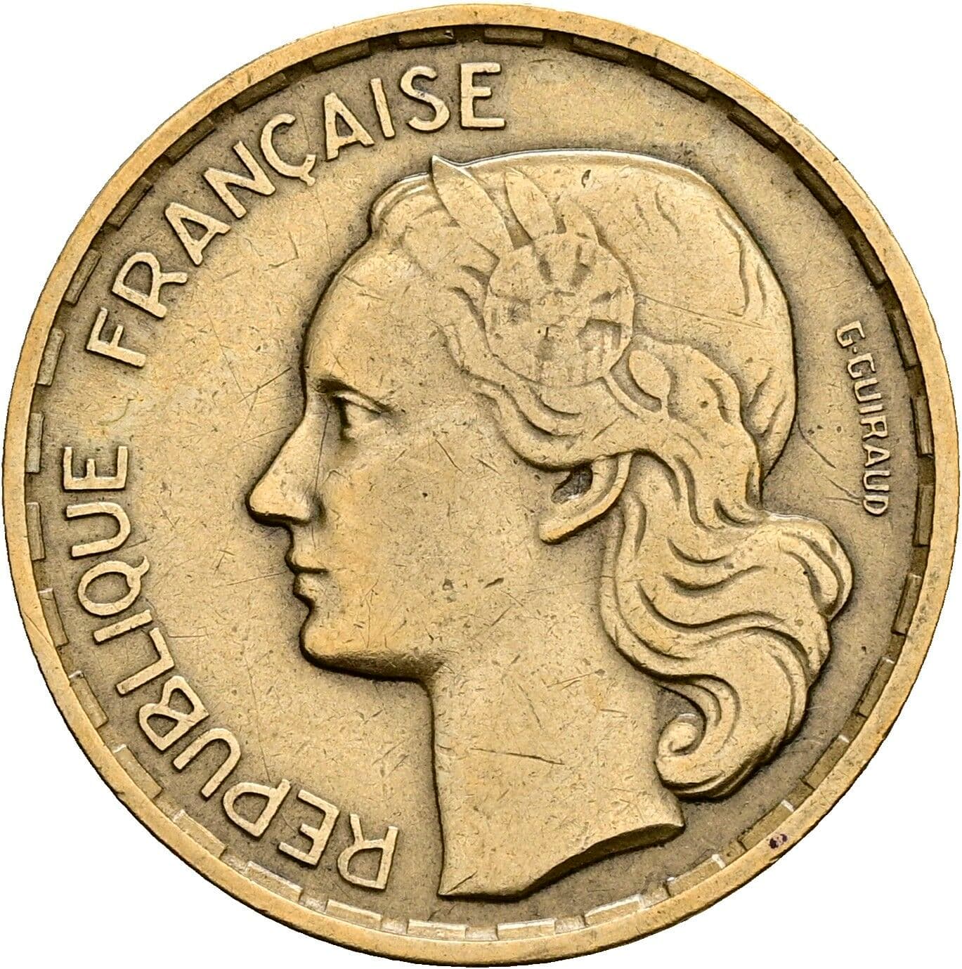 20 Francs 1952 – Rückseite