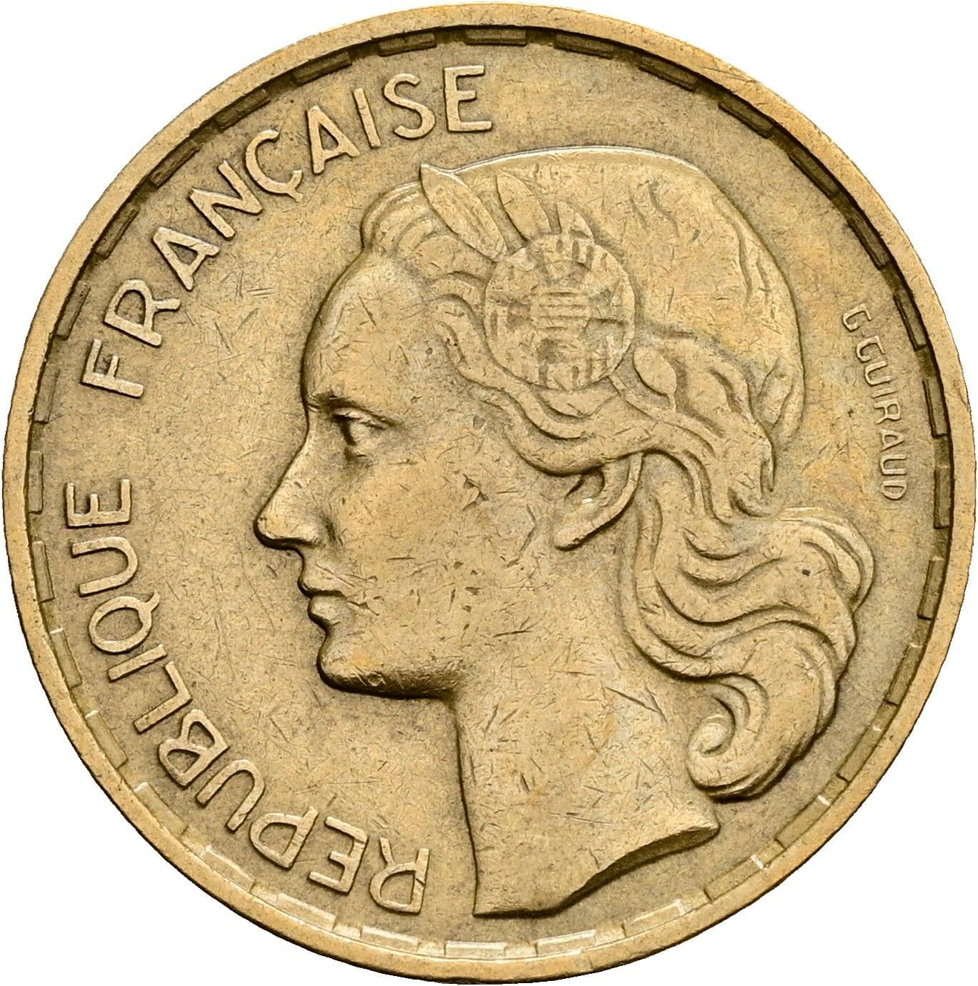 20 Francs 1952 – Rückseite