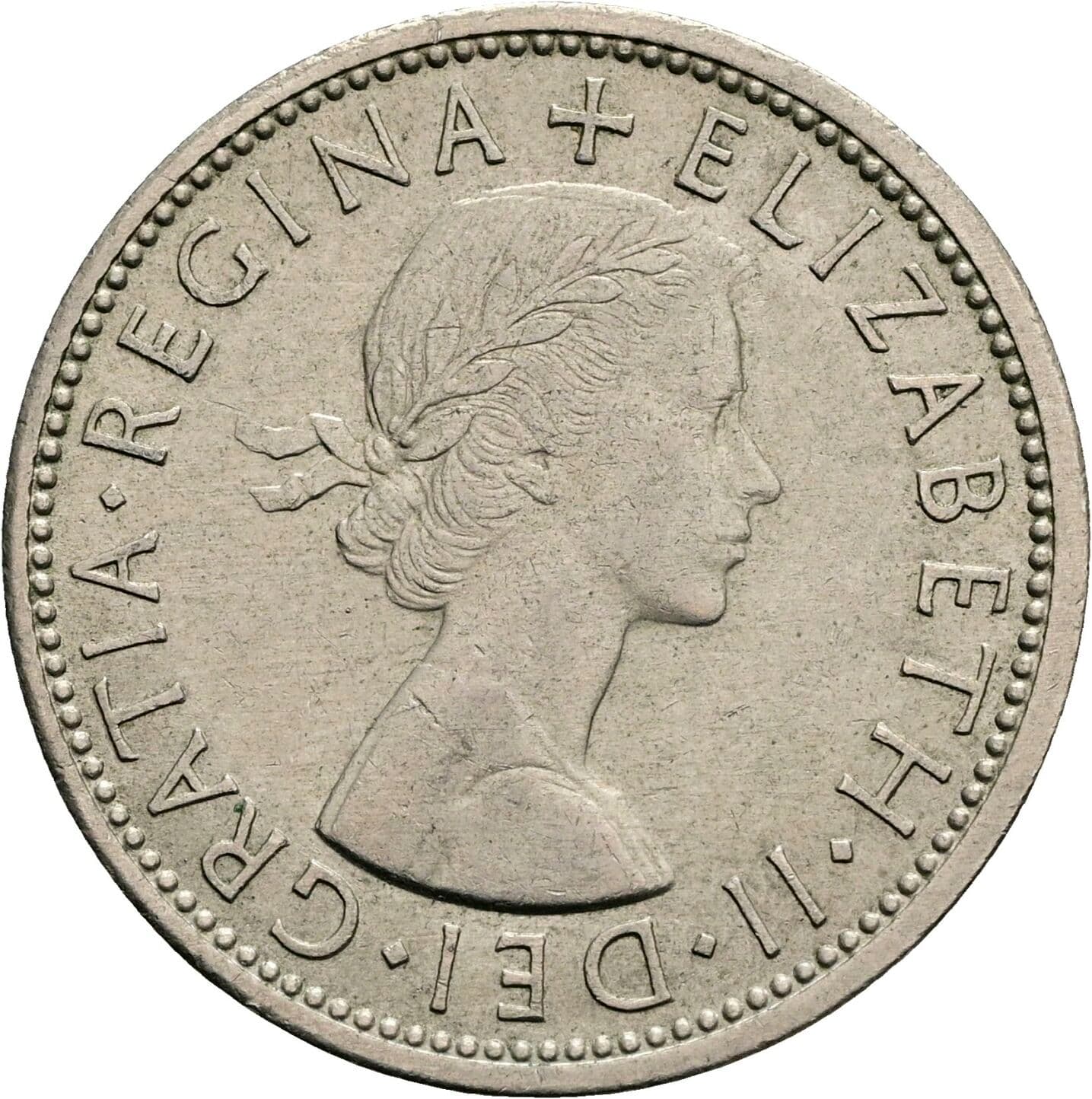 2 Shillings Elisabeth II. 1952-2022 1966 – Vorderseite