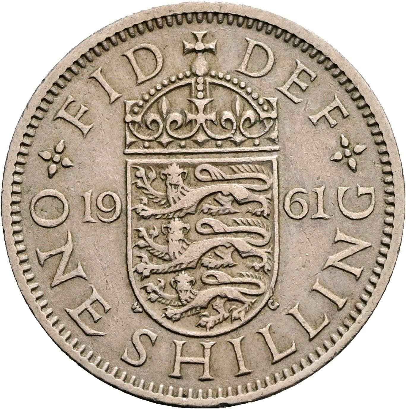 1 Shilling Elisabeth II. 1952-2022 1961 – Rückseite