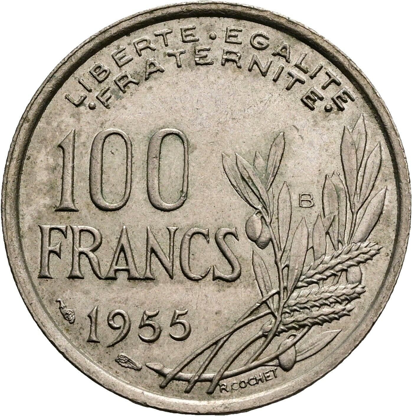 100 Francs 1955 B – Vorderseite