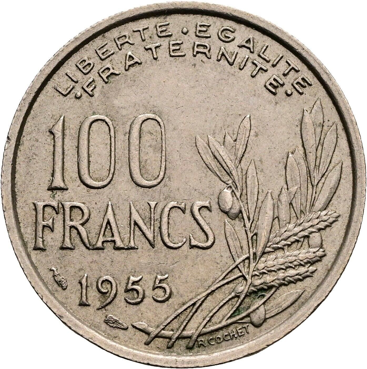 100 Francs 1955 – Rückseite
