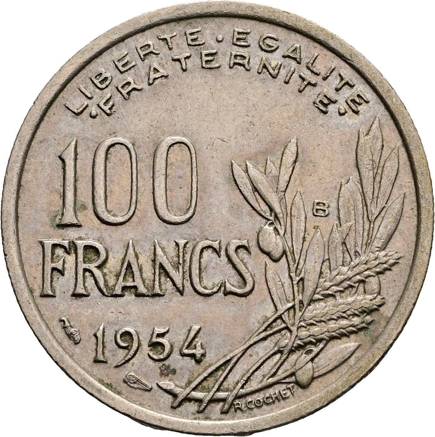 100 Francs 1954 B – Vorderseite