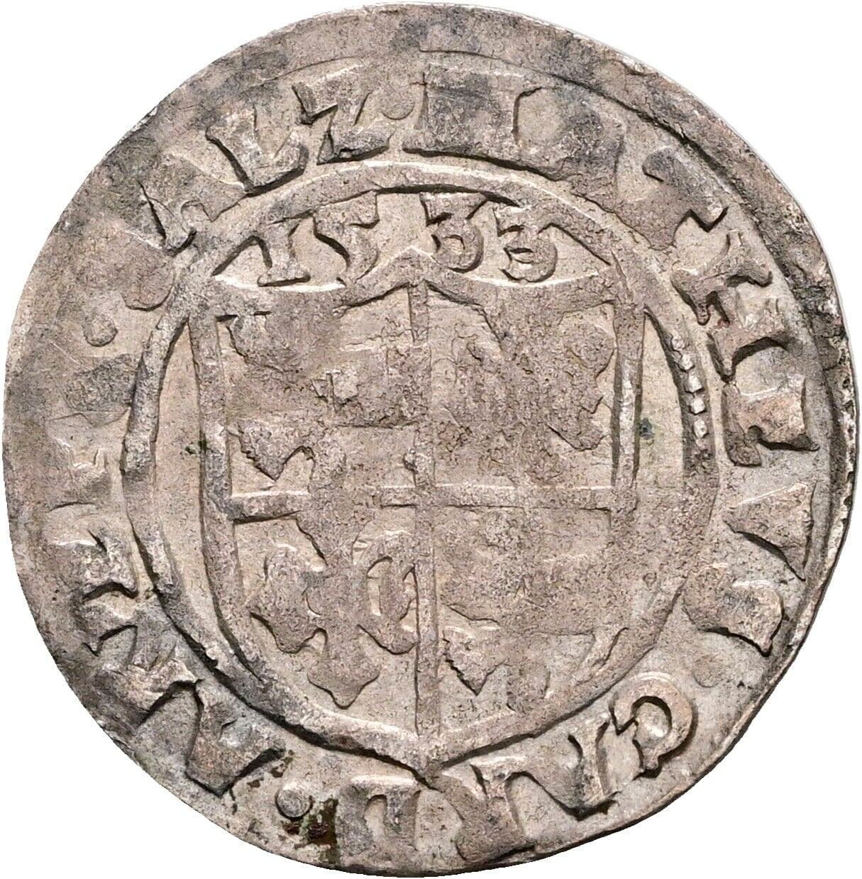 Halbbatzen Matthäus Lang von Wellenburg 1519-1540 1533 – Rückseite