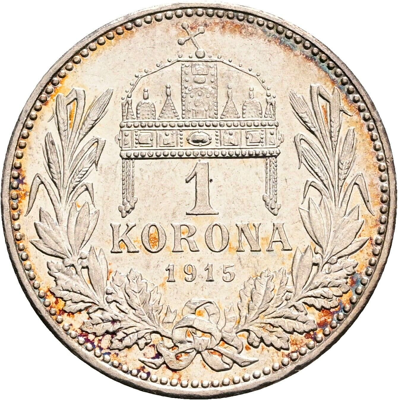 1 Korona Franz Joseph I. 1848-1916 1915 KB, Kremnitz – Rückseite
