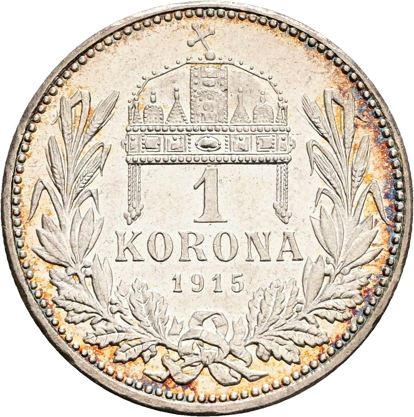 1 Korona Franz Joseph I. 1848-1916 1915 KB, Kremnitz – Rückseite