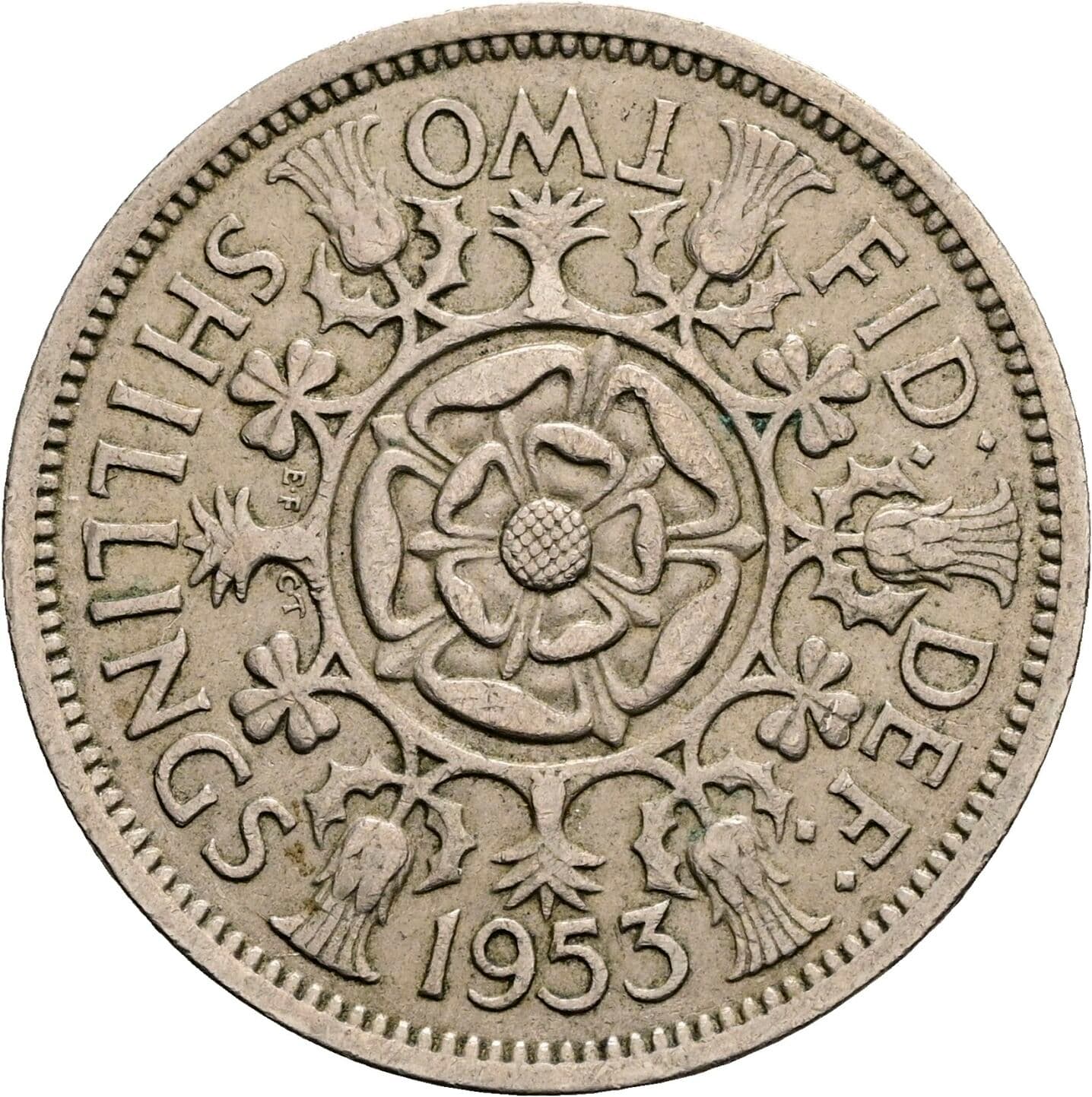2 Shillings Elisabeth II. 1952-2022 1953 – Rückseite