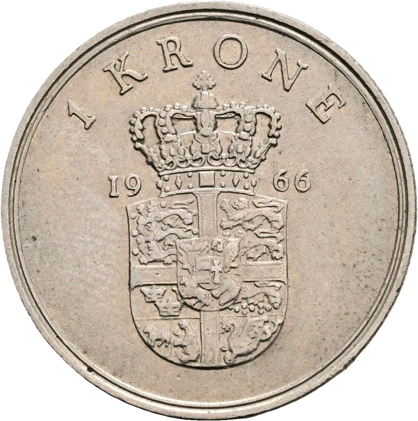 1 Krone Frederick IX (1947 - 1972) 1966 – Rückseite