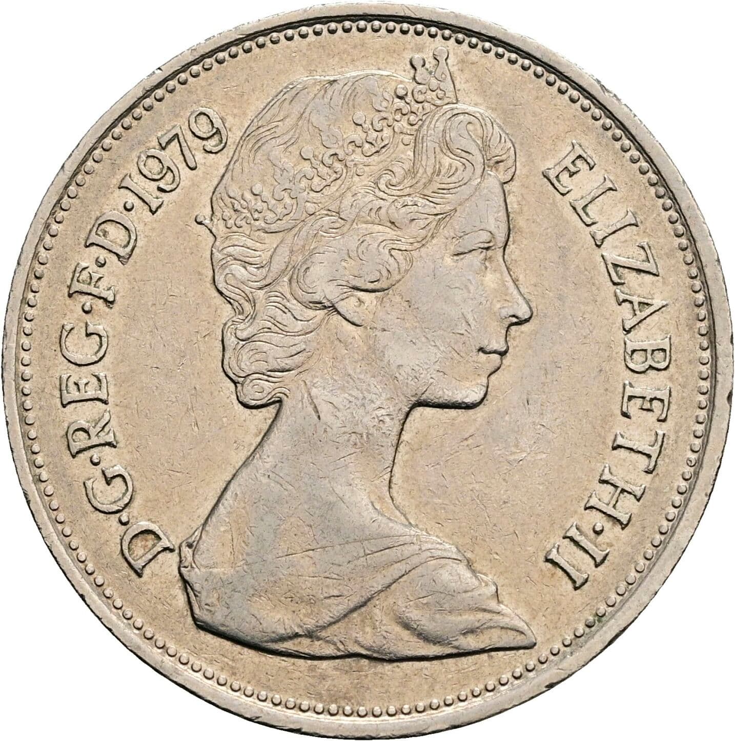 10 New Pence Elisabeth II. 1952-2022 1979 – Vorderseite