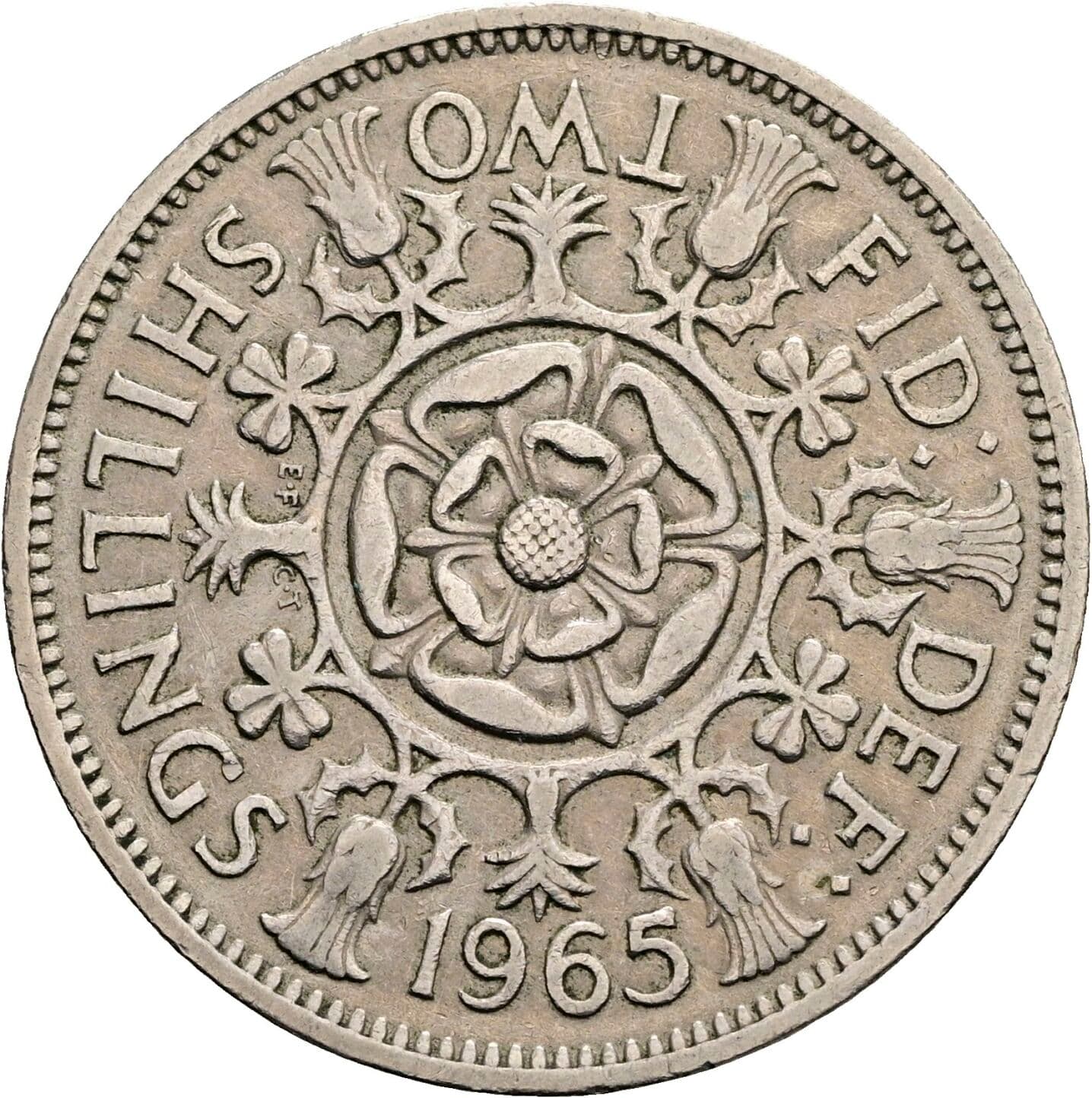 2 Shillings Elisabeth II. 1952-2022 1965 – Rückseite