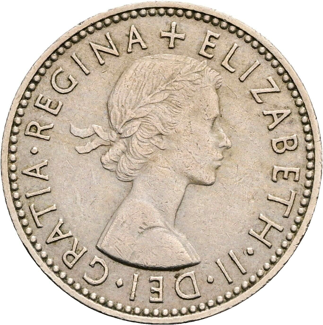 1 Shilling Elisabeth II. 1952-2022 1957 – Vorderseite