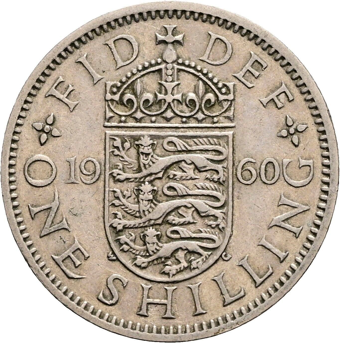 1 Shilling Elisabeth II. 1952-2022 1960 – Rückseite