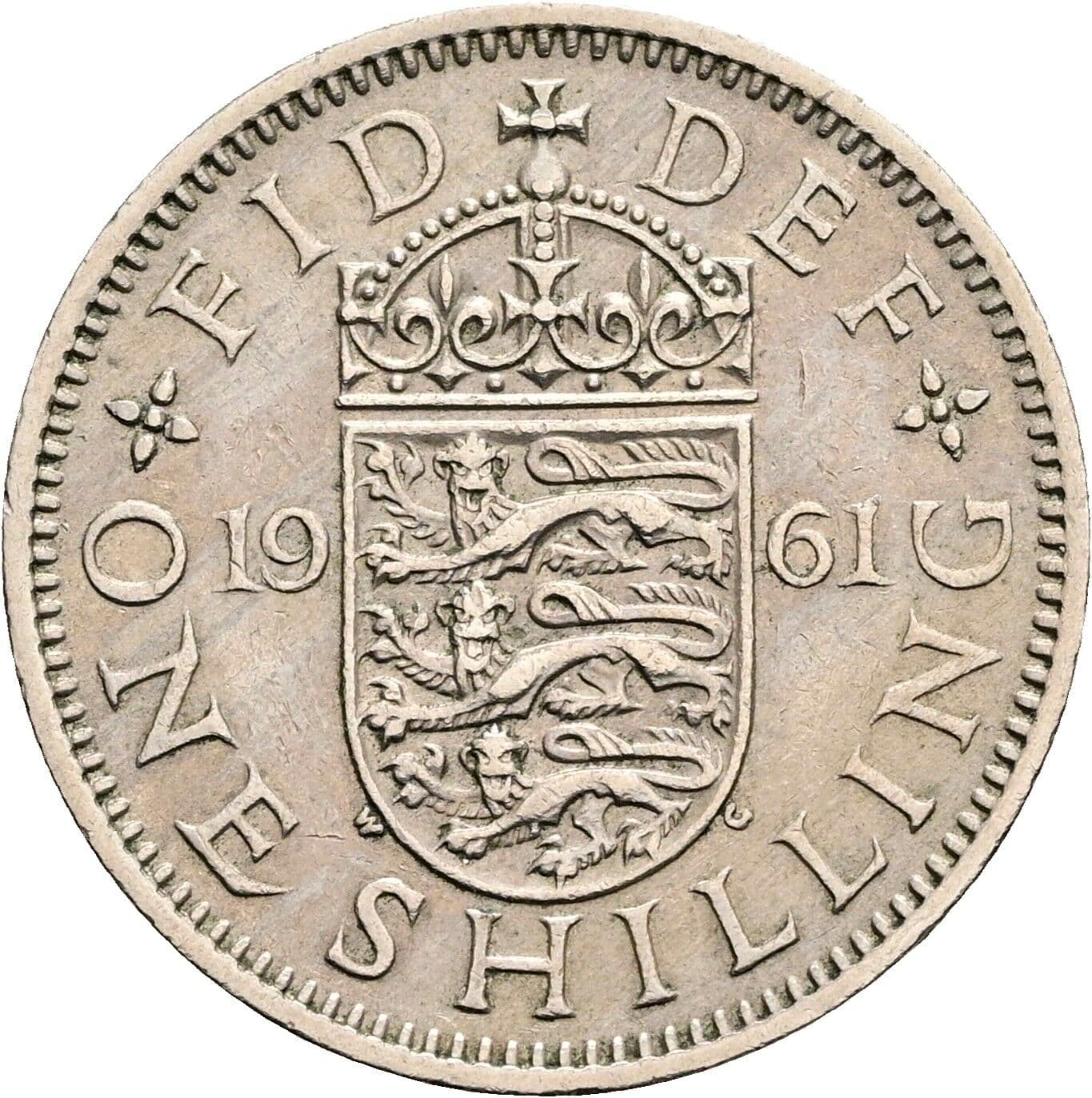 1 Shilling Elisabeth II. 1952-2022 1961 – Rückseite