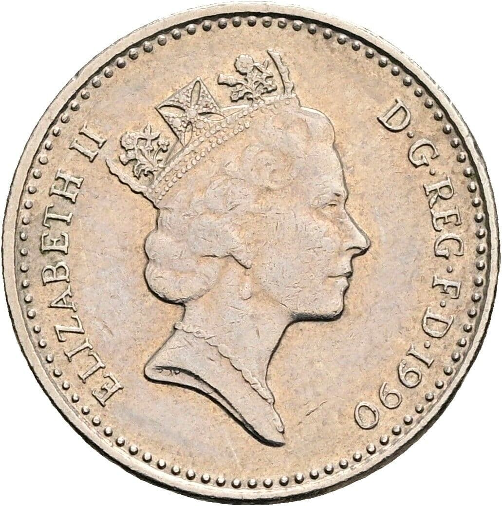 5 Pence Elisabeth II. 1952-2022 1990 – Vorderseite
