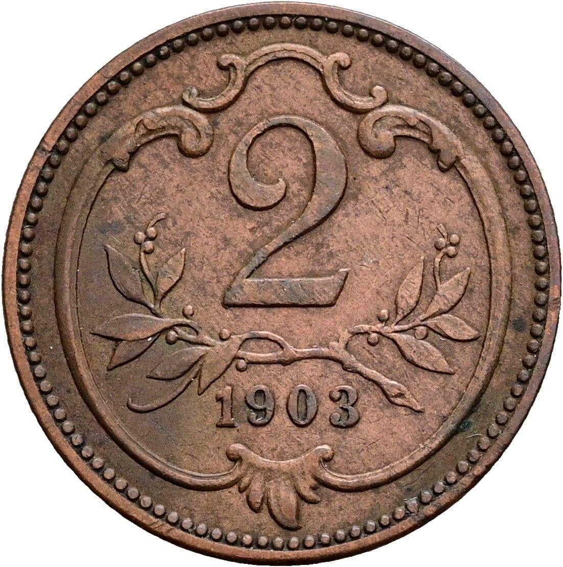 2 Heller Franz Joseph I. 1848-1916 1903 – Vorderseite
