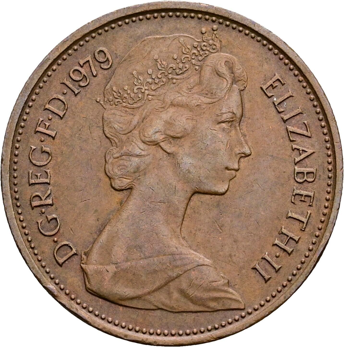2 New Pence Elisabeth II. 1952-2022 1979 – Vorderseite