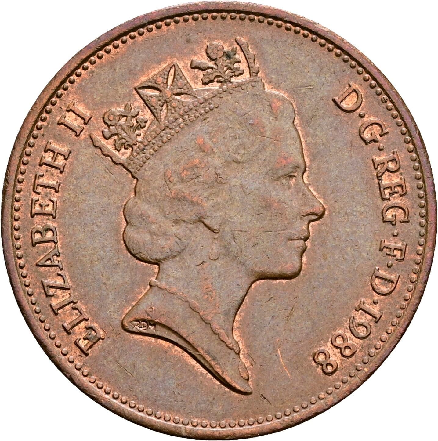 2 Pence Elisabeth II. 1952-2022 1988 – Vorderseite