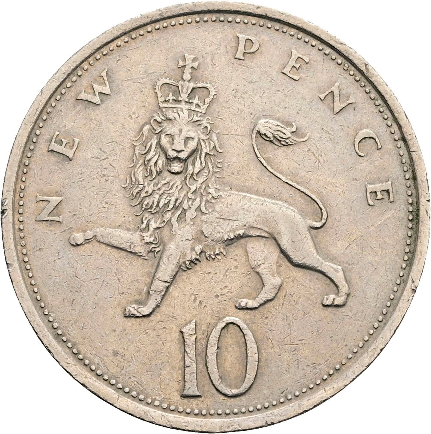 10 New Pence Elisabeth II. 1952-2022 1976 – Rückseite