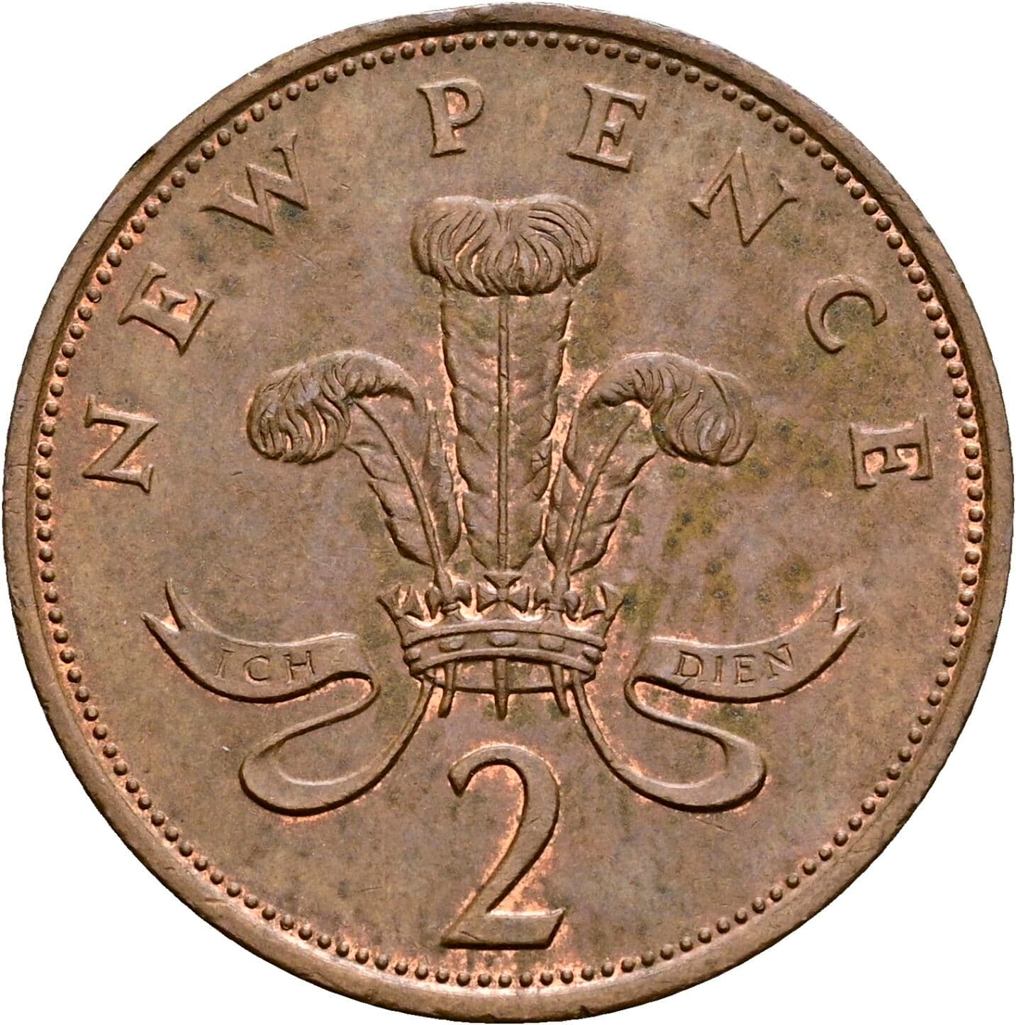 2 New Pence Elisabeth II. 1952-2022 1980 – Rückseite