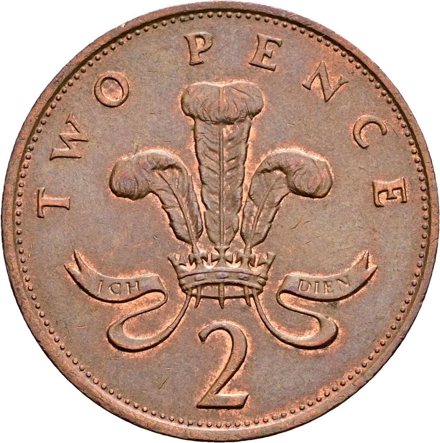 2 Pence Elisabeth II. 1952-2022 1988 – Rückseite