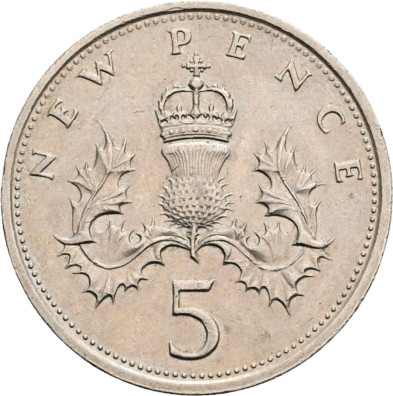 5 New Pence Elisabeth II. 1952-2022 1980 – Rückseite