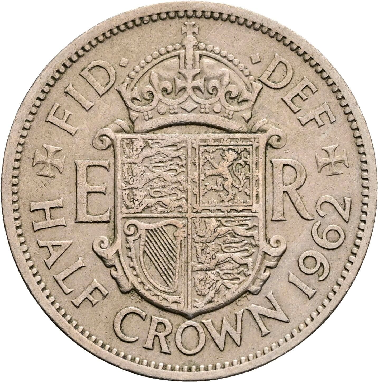 Half Crown Elisabeth II. 1952-2022 1962 – Rückseite