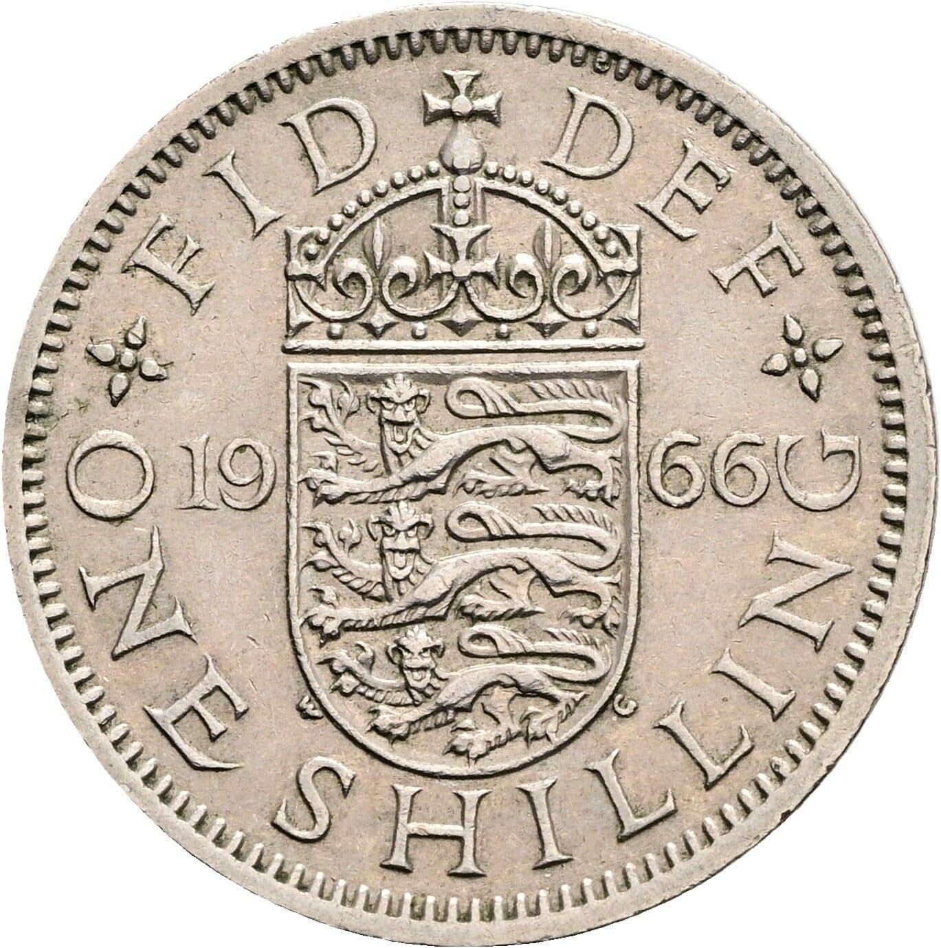 1 Shilling Elisabeth II. 1952-2022 1966 – Rückseite