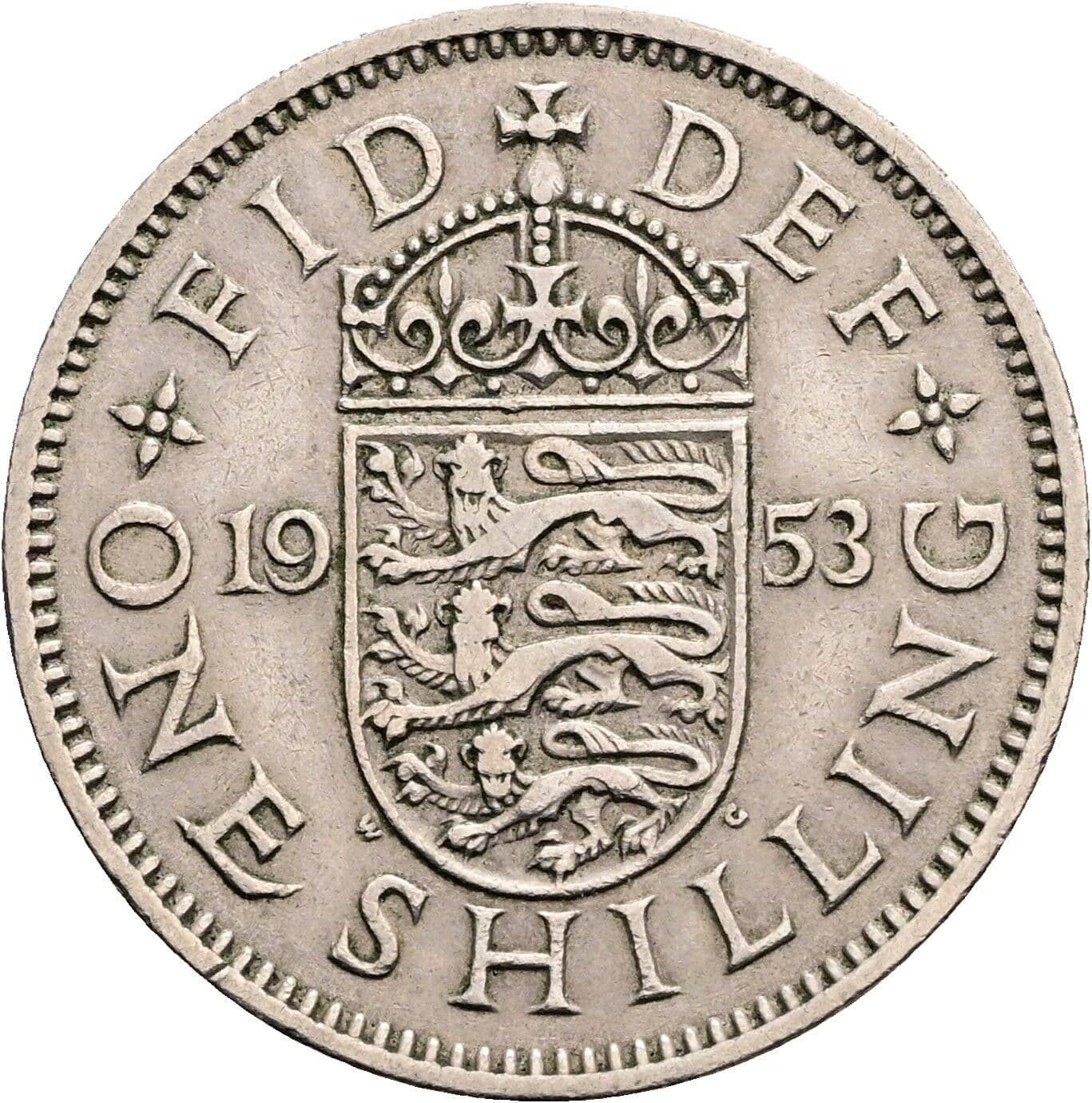 1 Shilling Elisabeth II. 1952-2022 1953 – Rückseite