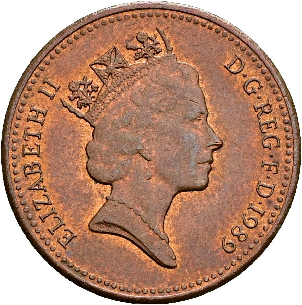 1 Penny Elisabeth II. 1952-2022 1989 – Vorderseite