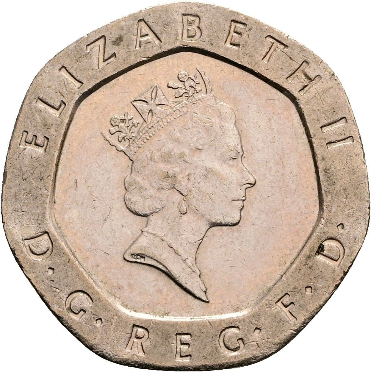 20 Pence Elisabeth II. 1952-2022 1988 – Vorderseite