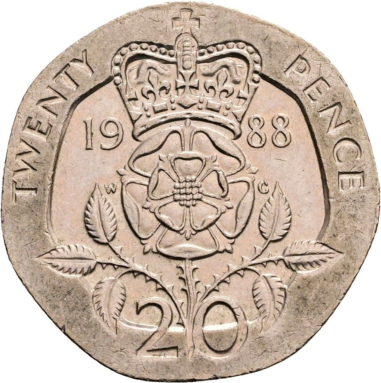 20 Pence Elisabeth II. 1952-2022 1988 – Rückseite
