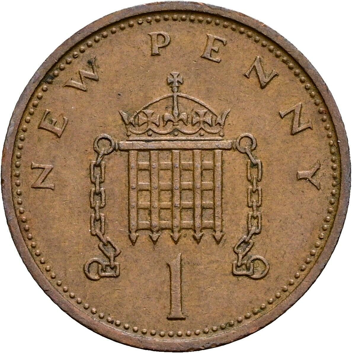1 New Penny Elisabeth II. 1952-2022 1975 – Rückseite