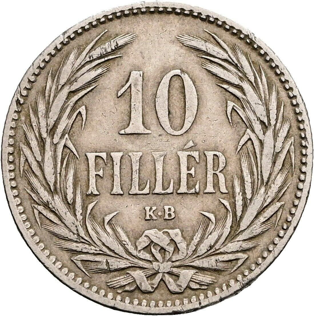 10 Filler Franz Joseph I. 1848-1916 1892 KB, Kremnitz – Vorderseite