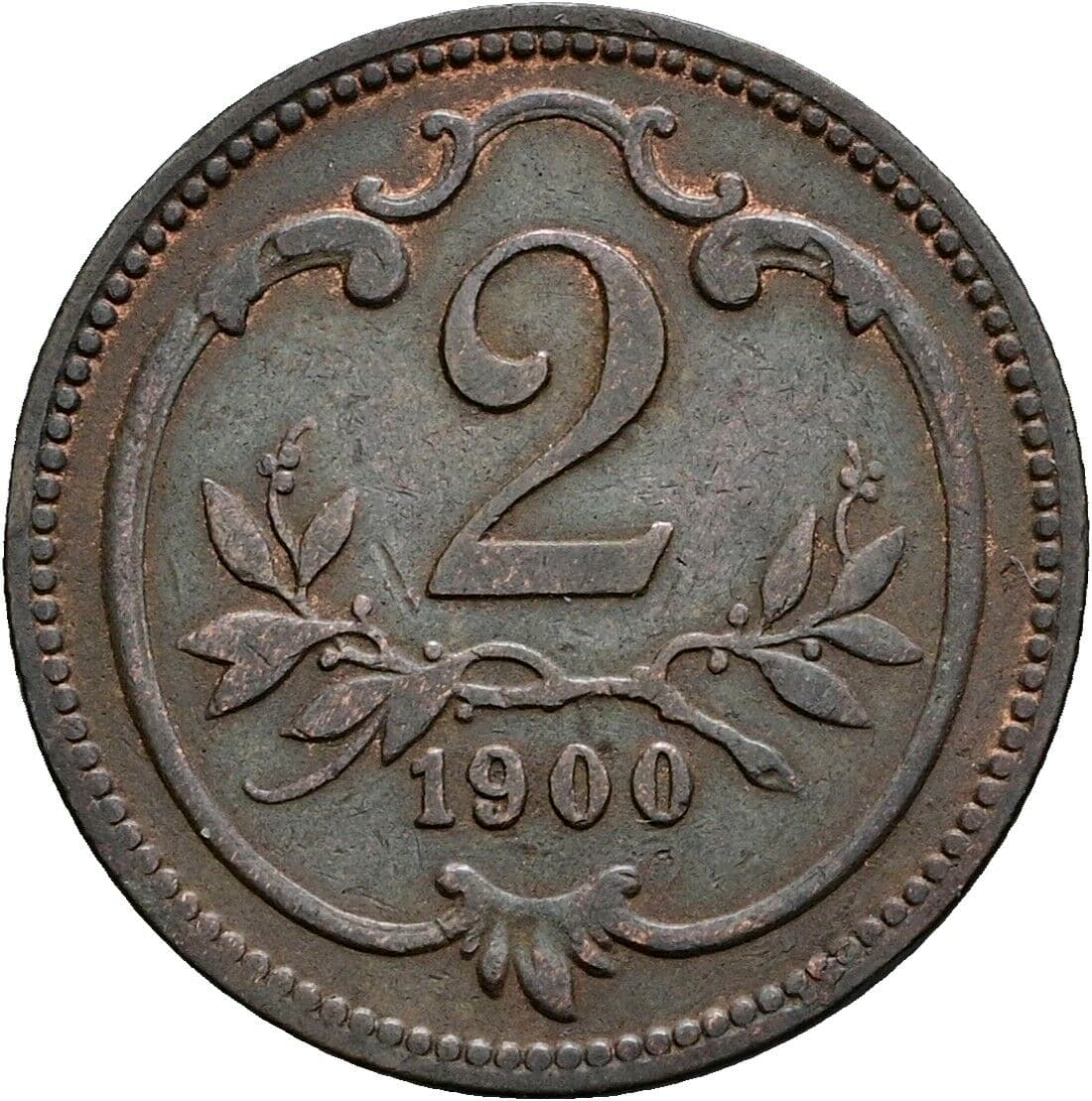 2 Heller Franz Joseph I. 1848-1916 1900 – Vorderseite