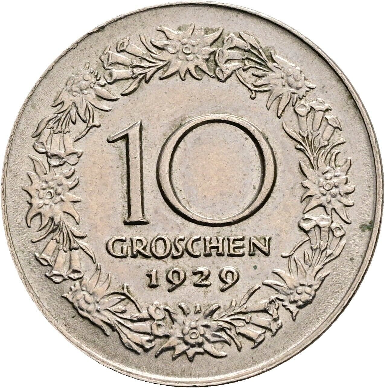 10 Groschen 1929 – Rückseite